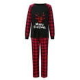 thumbnail image 5 of Odeerbi Christmas Pajamas for Family Holiday Plaid Long Sleeve Family Christmas Pajamas Matching Sets Mom Merry Christmas Print Parent-child Suit Two-Piece Sleepwear Xmas PJs Set Red, 5 of 8