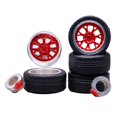 thumbnail image 4 of 4 piezas 1/64 Run Flat Tires and Wheel Rim Llantas hexagonales Reemplazo profesional de alto rendimiento para modificación Modelo ículos rojo Yotijar Run Flat Neumáticos Rueda Llanta, 4 of 7