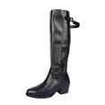 thumbnail image 2 of Viluyesy Womens Knee High Boots Chunky Block Heel Buckle Strap Faux Leather Comfortable Walking Shoes Black Size 9.5, 2 of 9