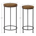 thumbnail image 2 of Kate and Laurel Espada Table Ronde Rustique, Ensemble de 2, Cadre en Bois Rustique et Métal Noir, Accent Maison d'Inspiration Ferme, 2 of 2