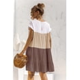 thumbnail image 2 of Nouveau Femmes Décontracté en Vrac Surdimensionné Robe Patchwork Manches Courtes Grands Volants Robe Robe de Plage, 2 of 2