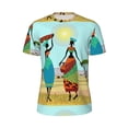 thumbnail image 5 of Wukai African Women Print Men's Short-Sleeved Mesh T-Shirt,Quick-Dry Short Sleeve Workout T-Shirt-X-Small, 5 of 8