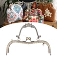 thumbnail image 3 of Spptty Metal Purse Frame Kiss Clasp Lock Retro Embossed Handle Hardware Accessories 20.5cm,Kiss Clasp Lock,DIY Purse Frame, 3 of 10