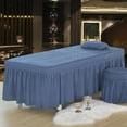 thumbnail image 3 of GUOOL Jupe de Table de Massage avec Trou pour le Visage 21 Pouces de Chute Bleu, 3 of 6