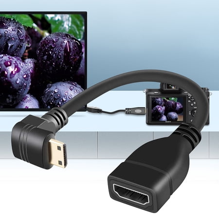 Xinyolin 20cm 90 Degree Right Angle Type PVC compatible Extension Cable Male to Female Adapter Cord for TV