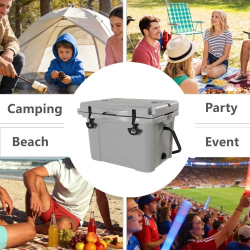 Maircle 25QT Portable Cooler, Insulated Hard Cooler with Bottle Opener, Cup Holder, Forming Ruler, 5-7 Day Ice Retention, Travel, Beach, Camping, Fishing
