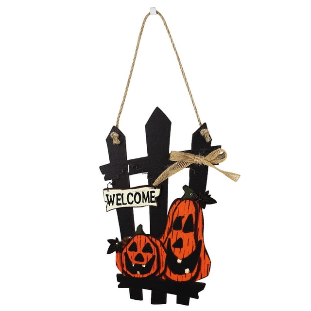 Yuarrent Guirnalda colgante de madera, Festival de Halloween, colgador de ventana decorativo para habitación, letrero, accesorios para fotos, Kits de decoración para fiestas Tipo 3