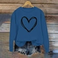 thumbnail image 3 of BLVB Womens Crewneck Sweatshirt Heart Print Long Sleeve Cute Pullover Loose Lightweight Fall Tops Valentine's Day Gifts, 3 of 5