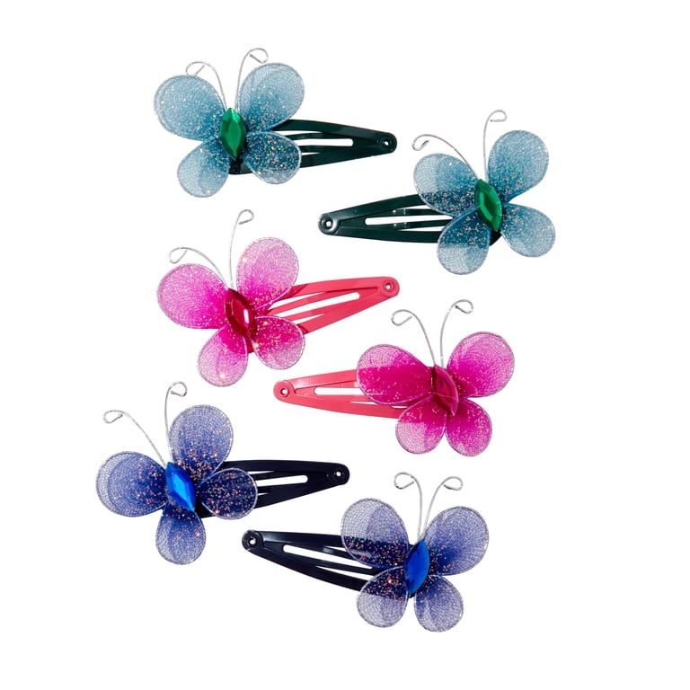 Claire's Children's Pink, Green, and Blue Snap Clip Butterfly Hair
