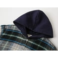 thumbnail image 3 of Emy Dola Boys Casual Flannel Plaid Hoodies Spring Button Down Shirts Long Sleeve Jacket Coats with Pocket, 3 of 10