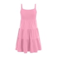 thumbnail image 4 of Glisme Fashion Girls Dresses Size 6-7 Y Toddler Summer Dress Casual Sleeveless Button Down Swing Flowy Tiered Midi With Pockets Pink Sundress For Girl, 4 of 4
