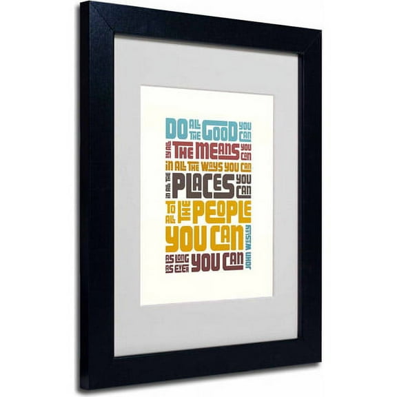 Trademark Fine Art "Do Good III" Canvas Art by Megan Romo, Black Frame