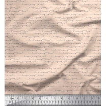 Soimoi Cotton Duck Fabric Hand Drawn Curve Shirting Print Fabric by The Yard 42 Inch Wide