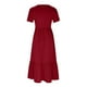 thumbnail image 5 of Vestido Plisado De Mujer Vestido plisado para mujer, cuello redondo, vestido amplio con bolsillos (rojo vino L) Cgtredaw Para estrenar, 5 of 8