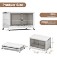 thumbnail image 2 of Broview 30Gal Large Stackable Storage Bins with Lid & Doors, 120QT Folding Closet Organizers with 4x Wheels, Plastic Containers With Drawers, Collapsible Cabinets Boxes for Home, 1Pack White, V8, 2 of 8