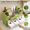 thumbnail image 3 of Soda Candy Makeup Organizer for Vanity with 2 Large Drawers & Brush Holder, Countertop Cosmetic Storage for Bathroom & Dresser, Multi-Purpose Organizer for Lipsticks, Perfumes, Eyeshadows, Skincare, 3 of 7