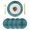 Turquoise, variant on Ethnic Floral Round 13 Inch Placemats Set of 4, Aqua Teal Vintage Tribe Abstract HeatResistant Non Slip Place Mats for Dining Table, Wipeable Braided Kitchen Table Mats for Housewarming