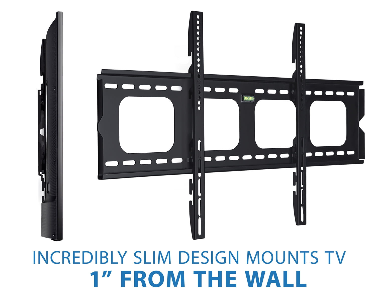 Mount-It! Heavy Duty Low Profile Fixed Tv Wall Mount, Fits 43"-70" Tv's, Capacity 220 lbs., for Large Tv's