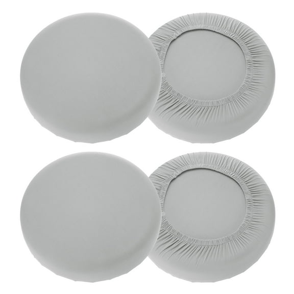 Uxcell 4 Pack Stool Covers Round, 16-20 Inch Bar Stool Covers Washable Dustproof Slipcover Seat Cushion with Elastic for Bar Kitchen Living Room Decor, Bright Gray