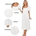 thumbnail image 3 of Ekouaer Cotton Long Nightgowns for Women Short Sleeve Night Gown Button House Dress Lace Trim Sleep Shirt Soft Nightshirt, 3 of 6