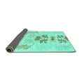 thumbnail image 2 of Ahgly Company Indoor Square Abstract Turquoise Blue Modern Area Rugs, 3' Square, 2 of 4