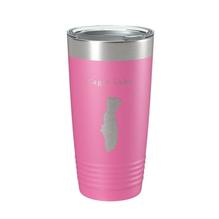 

Eagle Lake Map Tumbler Travel Mug Insulated Laser Engraved Coffee Cup Acadia Maine 20 oz Pink