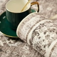 thumbnail image 5 of General Washable Oriental Area Rug - 6ft Round Rugs for Living Room Soft Carpet for Bedroom Waterproof Floral Distressed Indoor Stain Resistant Non-Shedding Floor Carpets (Beige, 6ft-Round), 5 of 12