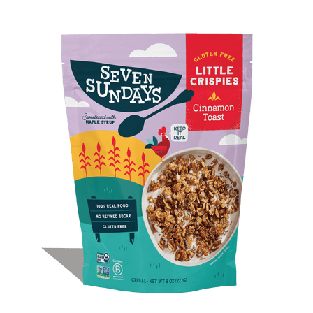 Seven Sundays Little Crispies Cinnamon Toast Breakfast Cereal, Gluten Free, 8oz, 1 Bag