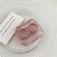 thumbnail image 1 of Caja de lentes de contacto transparente visible, linda caja de pupila de belleza con lazo, caja para parejas de niñas, caja doble, caja de cuidado portátil, 1 of 6