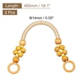 thumbnail image 2 of Uxcell 18.1" Wooden Beaded Bag Handles Purse Handle for Bag Making, 2Pack Light Brown, 2 of 6