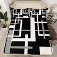 thumbnail image 2 of Homewish Geometric Rectangle 4-Piece Full Size Sheets for Female Men Women,Retro Minimalist Bed Sheets,Vintage Aesthetic Lightweight Sheet Sets,Microfiber Bedroom Decor, 2 of 7