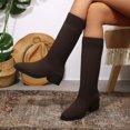 thumbnail image 6 of EaseDay Women's Knee High Boots Stretch Sock Style Tall Boots Low Block Heel Comfortable Boots for Women Fashion Fall Winter Shoes, 6 of 9