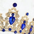 thumbnail image 7 of Unique Bargains Women Faux Crystal Queen Crowns Tiara Princess Rhinestone Tiaras Wedding Birthday Hair Accessories ["Crowns,Gold Tone Blue"], 7 of 7
