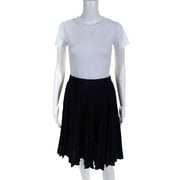 Angle View: Pre-owned|Escada Margaretha Ley Womens Accordion Pleat A Line Skirt Purple Size EUR 36