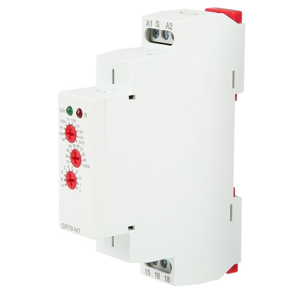 Relé de retardo multifuncional GRT8‑M1 con 10 funciones, montaje en riel DIN, CA 230 V