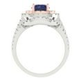 thumbnail image 4 of Clara Pucci 14K White/Rose Gold Round Cut 1Ct Simulated Blue Sapphire Engagement Ring + Matching Band - Luxury Box Included, 4 of 7