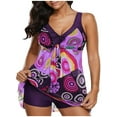 thumbnail image 1 of EYIIYE Maillot de Bain pour Femme Grande Taille Imprimé, Plissé, Été, 1 of 3