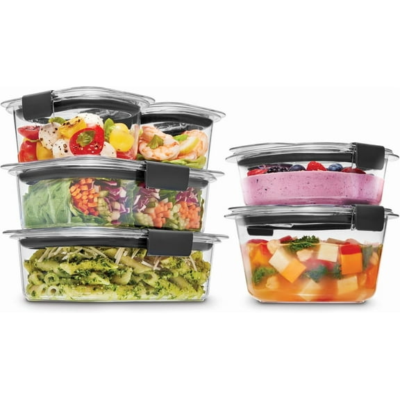 Brilliance® Round and Rectangular Leak Proof Food Storage Containers, 12 Piece Set