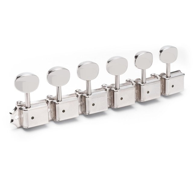 Perilla ovalada vintage Tuners Gotoh Locking 6 en línea, níquel