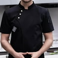 thumbnail image 2 of Freer Veste de Chef à Manches Courtes Vêtements de Cuisine Simple Manteau de Chef à Manches Courtes pour Restaurant Noir G, 2 of 9