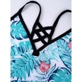 thumbnail image 4 of Eandarui Three-Piece Tankini Swimsuit, Size 8, Green Palm Leaves (Girl's), 4 of 5