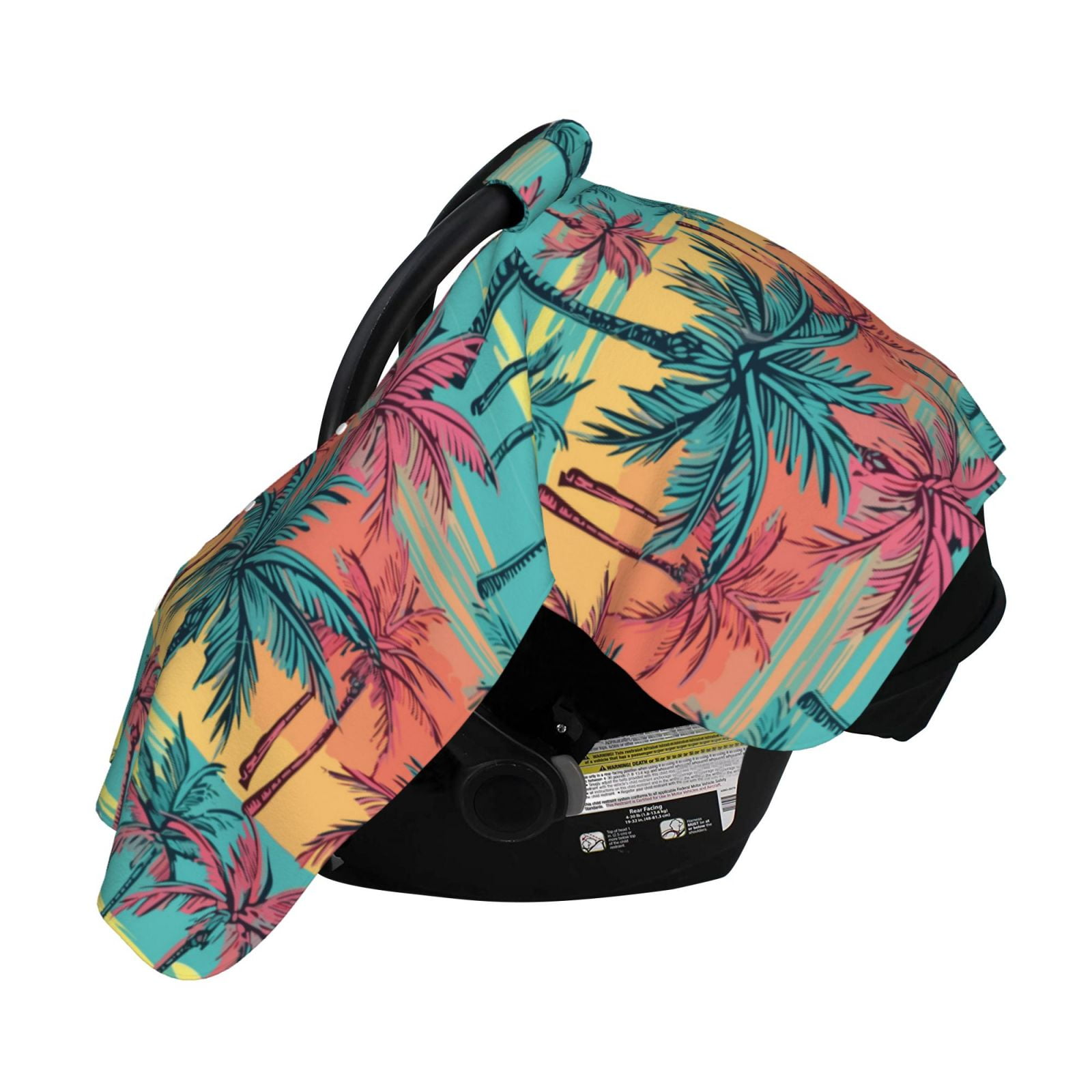 Naloa Hawaii Palms Baby Car Seat Cover, Breathable Baby Carrier Cover, Multiuse Baby Carrier Cover & Nursing Breastfeeding Cover