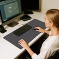 thumbnail image 5 of Hearth & Gear Large Pad Desk Mat With Leaf Print For Home Gaming And Study 400x900mm Rubber Keyboard Pad Home & Pad Nice Edge Thick Desk Mat Laptop Table Computer Pad Steno Rest Wrist Support Wrist, 5 of 5