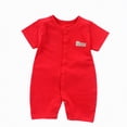 thumbnail image 2 of HCNTES Toddler Kids Children Boys Girls Unisex Short Sleeve Romper Baby Infant Warm Pajamas Nighty Loungewear for Spring Summer(Red,0-6 Months), 2 of 4
