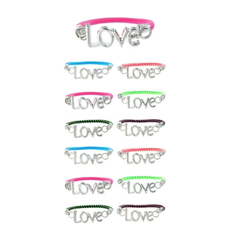 Double Wrap Around Bracelet - Frogsac 12 Pieces Love Word Bungee Cord Stretch Bracelets Great Stocking Stuffers