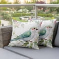 thumbnail image 4 of Bird Pillow Covers 2 Pack Spring Flower Pillowcase Waterproof Outdoor Throw Pillow Cover for Patio Garden Square Cushion 18”x18”, 4 of 9