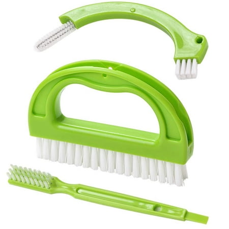Living&Giving Grout Brush, (3 in 1) Grout Cleaner Brush, Tile Joint Scrub Brush With Handle, Stiff Cleaning Brush for All of the Household Such as Shower,Bathroom, Kitch, Seams, Floor
