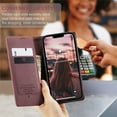 thumbnail image 6 of CaseMe Leather for iPhone 14 Case, Flip Wallet Leather Case with Card Holder Magnetic Closure Shockproof Kickstand Protective Phone Cases Cover for iPhone 14,Wine Red,For iPhone 14, 6 of 12