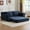Blue, variant on Couple-Friendly Gray Sofa Bed - Modern Minimalist Corduroy Fabric, Reversible Cushion & Pillows Included, No Assembly Required, Suitable for Living Room & Bedroom