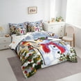 thumbnail image 3 of Manfei Cartoon Snowman Bedding Comforter Set 7-Piece for Girls Boys, Green Xmas Tree Full Bedding Set, Christmas Fitted Sheet Flat Sheet, Super Cozy Room Decor, 3 of 8